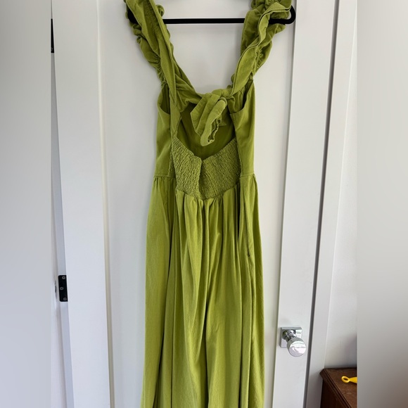 Free People “Ruffle It Up” Midi Sundress in Mojito Lime - Picture 5 of 7